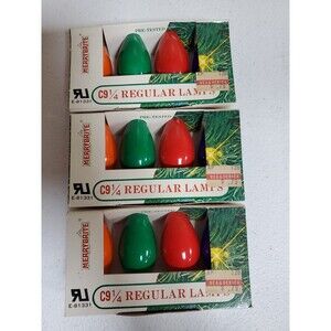 Lot of 3 Boxes Vintage Merry Brite Outdoor Bulbs 2" C9 NIB Christmas Lights